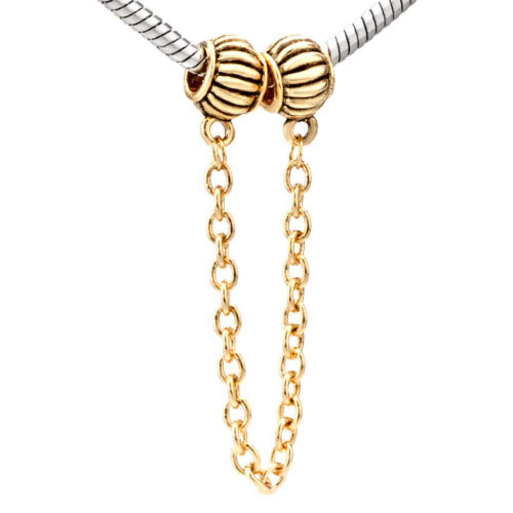 Pugster 18kt Gold Plated Charm Bracelet Safety Chain - Fits Pandora
